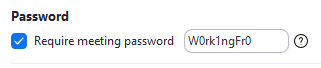 Zoom password example