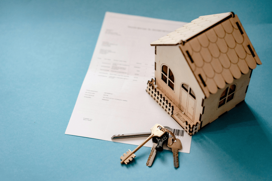 Paperwork, keys and housing - all associated with property services.