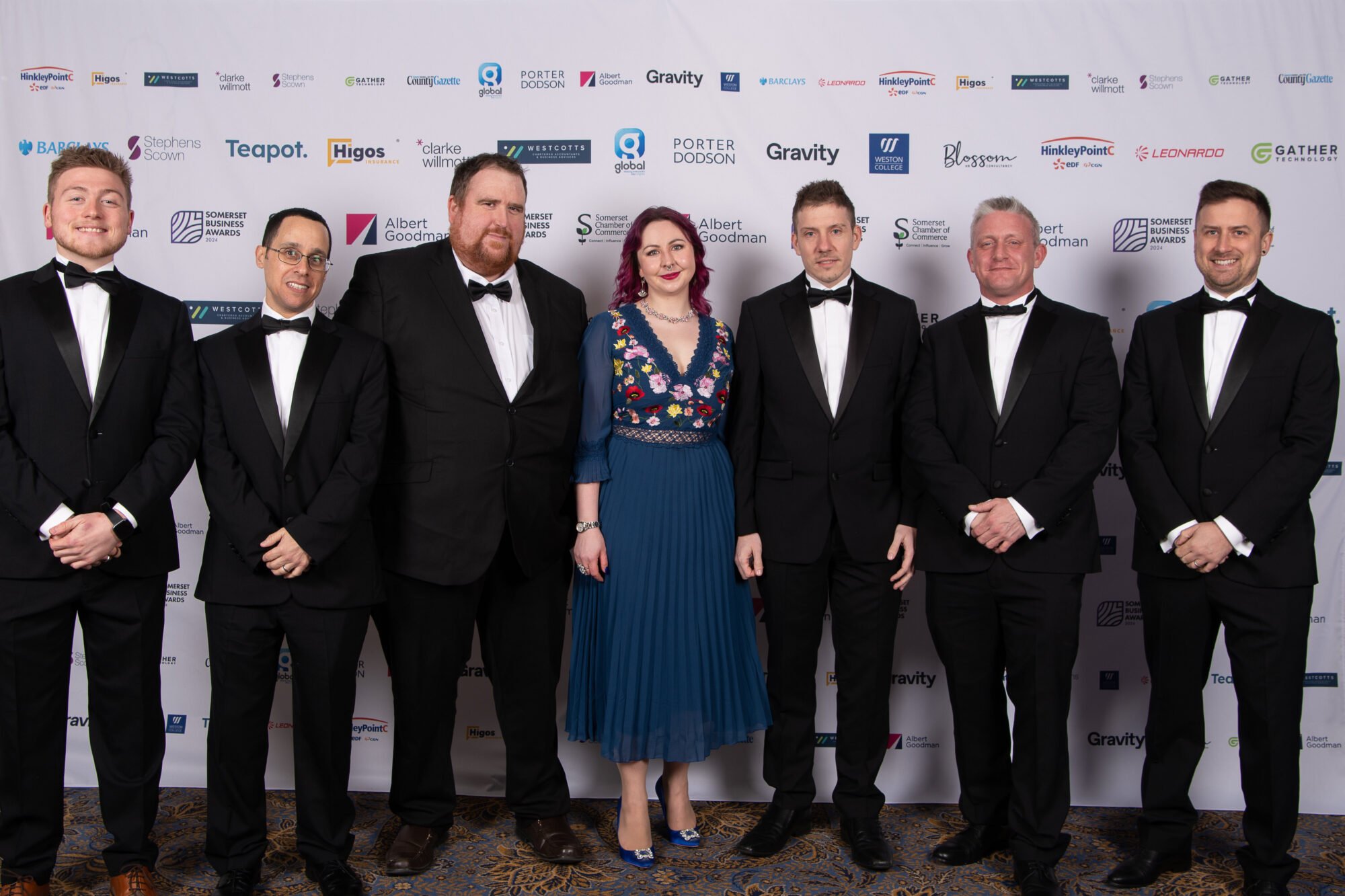 Image of the Netitude team suited and booted at the Somerset Business Awards 2024